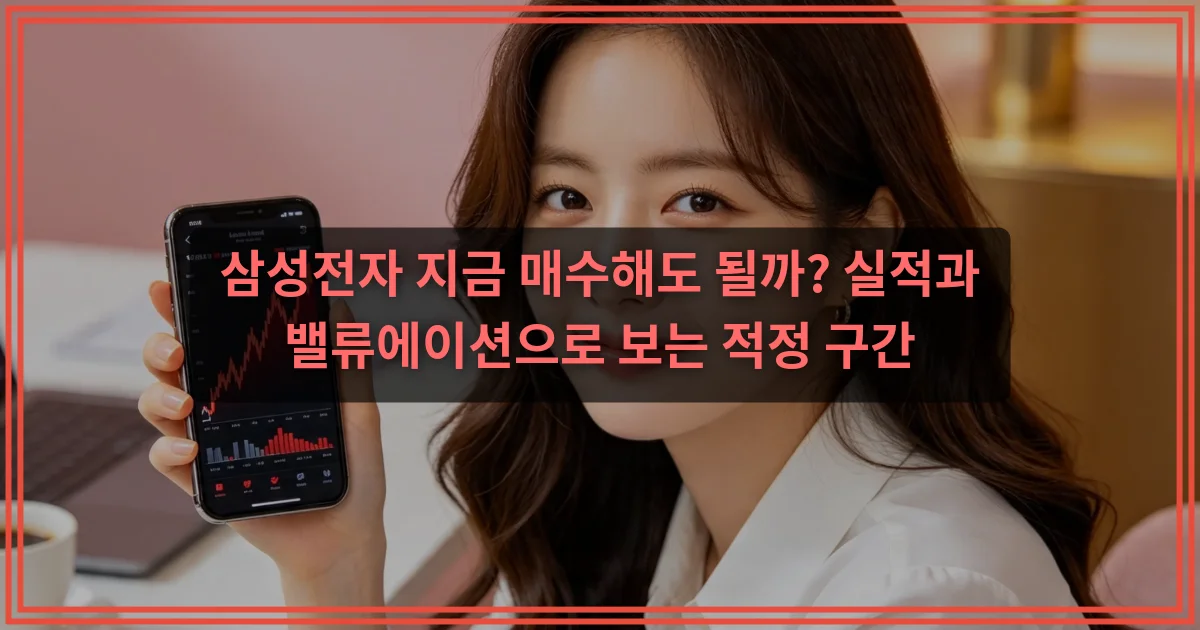 삼성전자 지금 매수해도 될까? 실적과 밸류에이션으로 보는 적정 구간