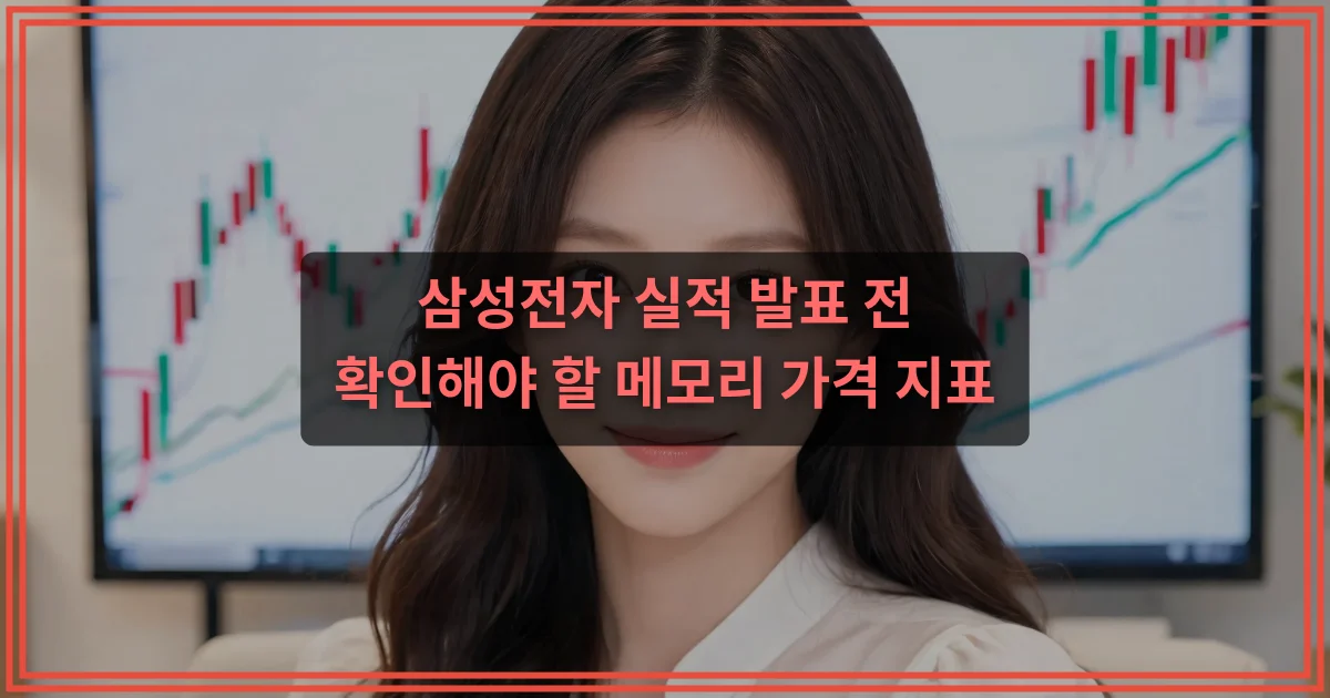 삼성전자 실적 발표 전 확인해야 할 메모리 가격 지표